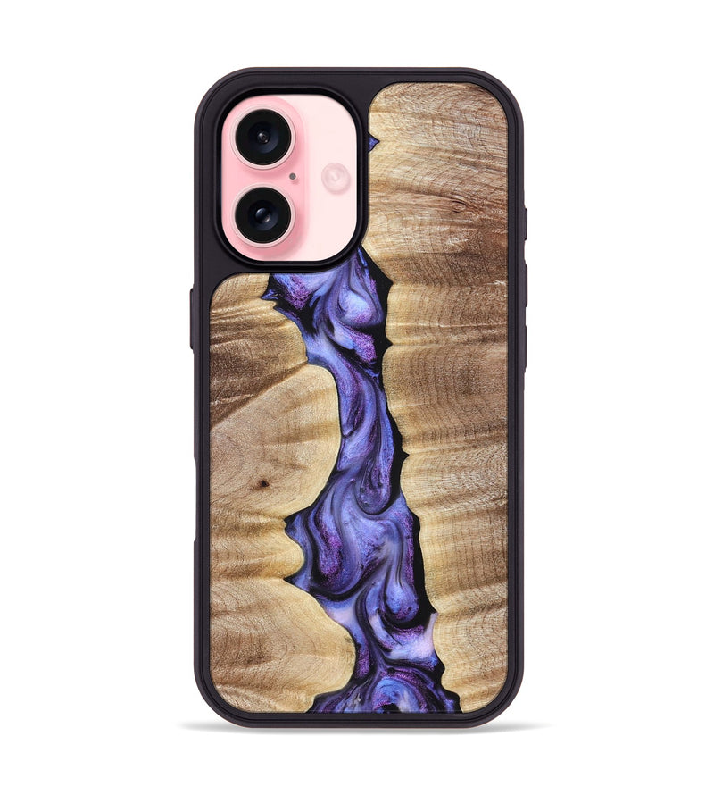 iPhone 16 Wood Phone Case - Mavis (Purple, 821158)
