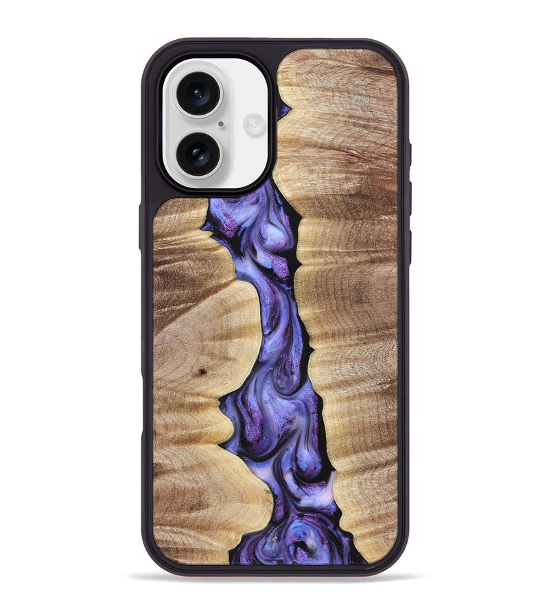 iPhone 16 Plus Wood Phone Case - Mavis (Purple, 821158)