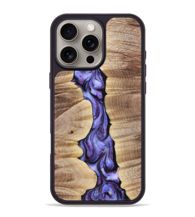 iPhone 16 Pro Max Wood Phone Case - Mavis (Purple, 821158)
