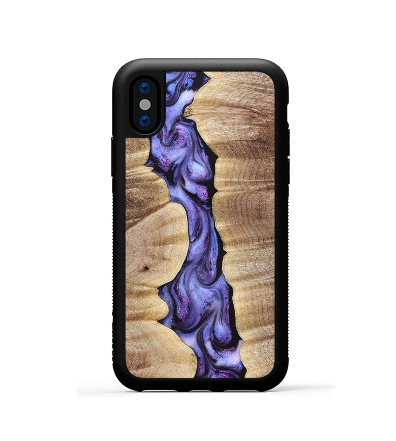 iPhone Xs Wood Phone Case - Mavis (Purple, 821158)