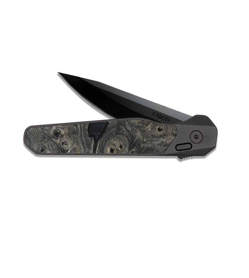 EDC Dark Slate Wood Pocket Knife - Breann (Wood Burl, 821170)