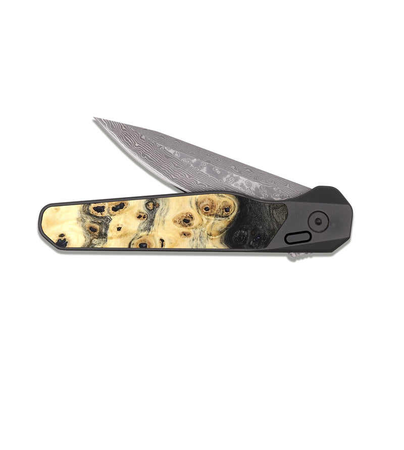 EDC Dark Damascus Wood Pocket Knife - Koby (Wood Burl, 821172)