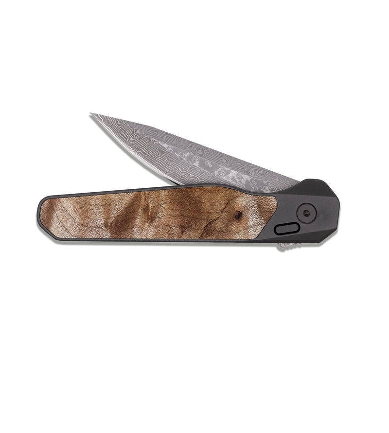 EDC Dark Damascus Wood Pocket Knife - Dewayne (Wood Burl, 821175)