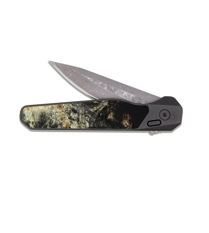 EDC Dark Damascus Wood Pocket Knife - Jeramie (Wood Burl, 821176)