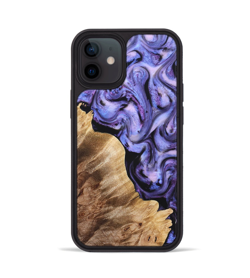 iPhone 12 Wood Phone Case - Glenda (Purple, 821185)