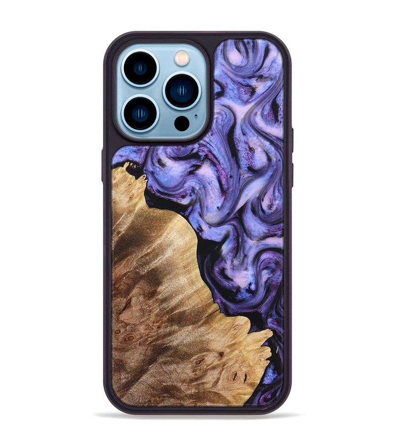 iPhone 14 Pro Max Wood Phone Case - Glenda (Purple, 821185)