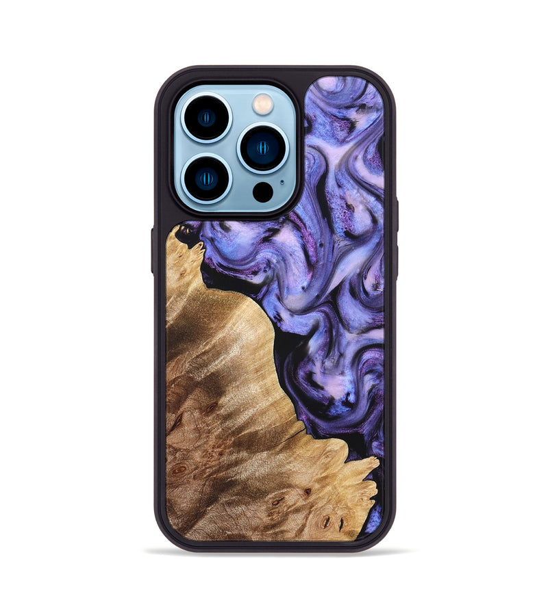 iPhone 14 Pro Wood Phone Case - Glenda (Purple, 821185)