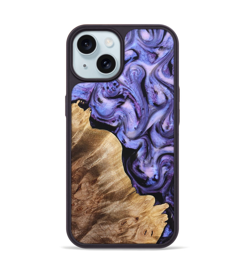 iPhone 15 Wood Phone Case - Glenda (Purple, 821185)