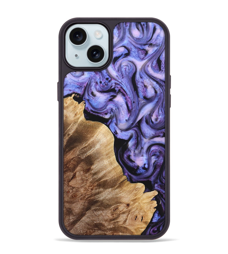 iPhone 15 Plus Wood Phone Case - Glenda (Purple, 821185)