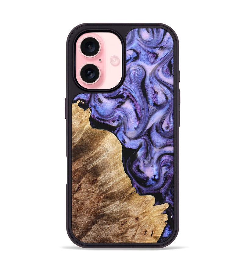 iPhone 16 Wood Phone Case - Glenda (Purple, 821185)