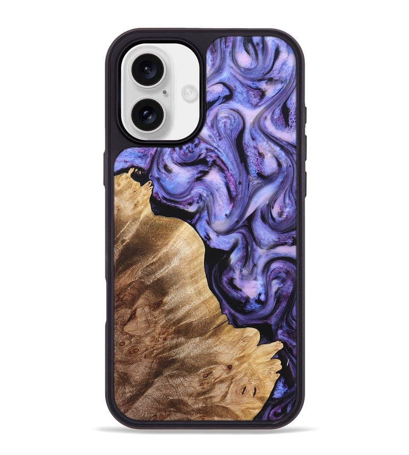 iPhone 16 Plus Wood Phone Case - Glenda (Purple, 821185)