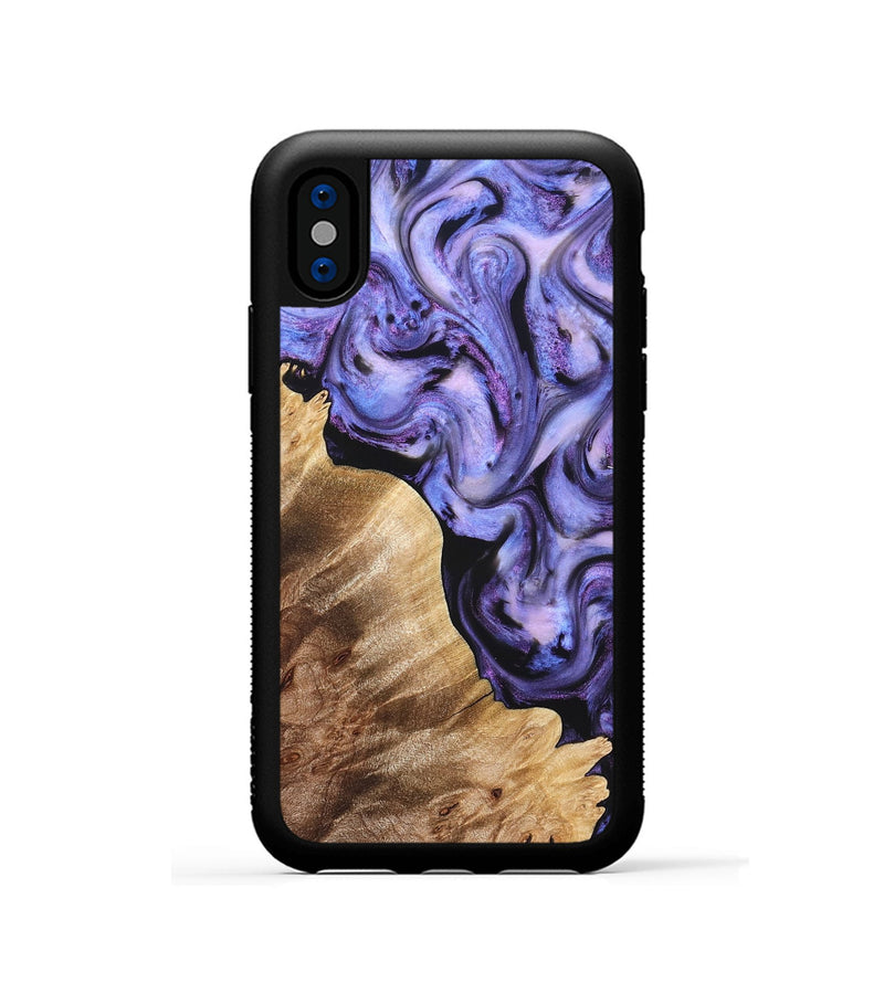 iPhone Xs Wood Phone Case - Glenda (Purple, 821185)