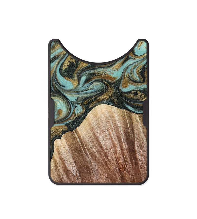 Alloy Wood Wallet - Briley (Teal & Gold, 821187)