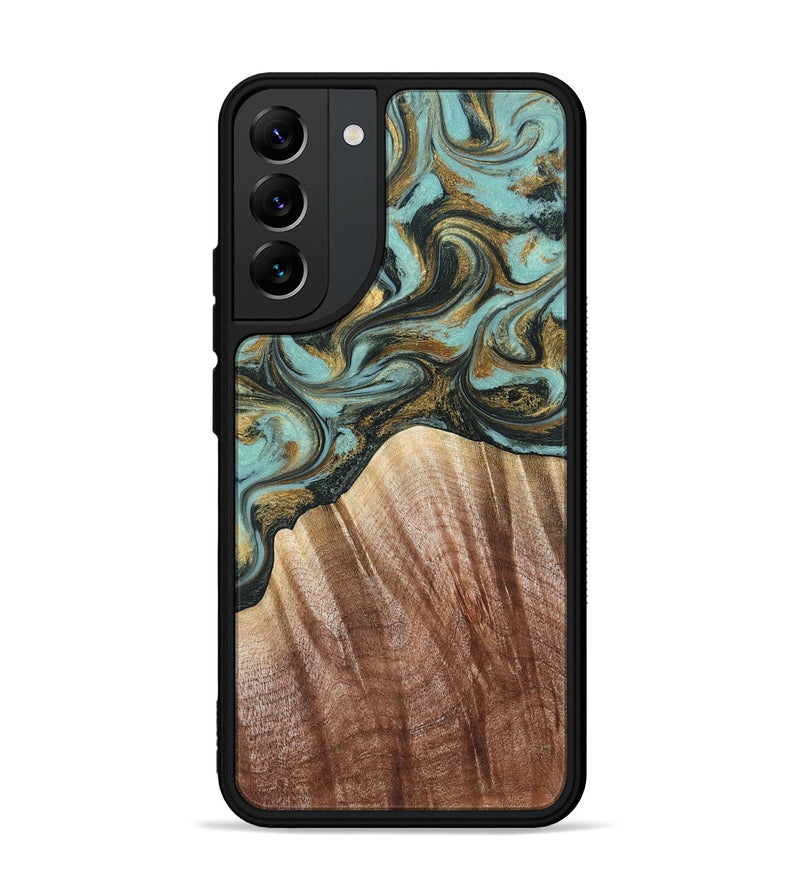 Galaxy S22 Plus Wood Phone Case - Briley (Teal & Gold, 821187)