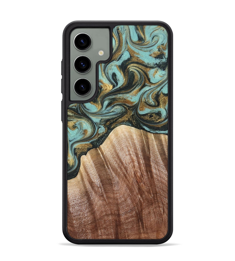 Galaxy S24 Plus Wood Phone Case - Briley (Teal & Gold, 821187)