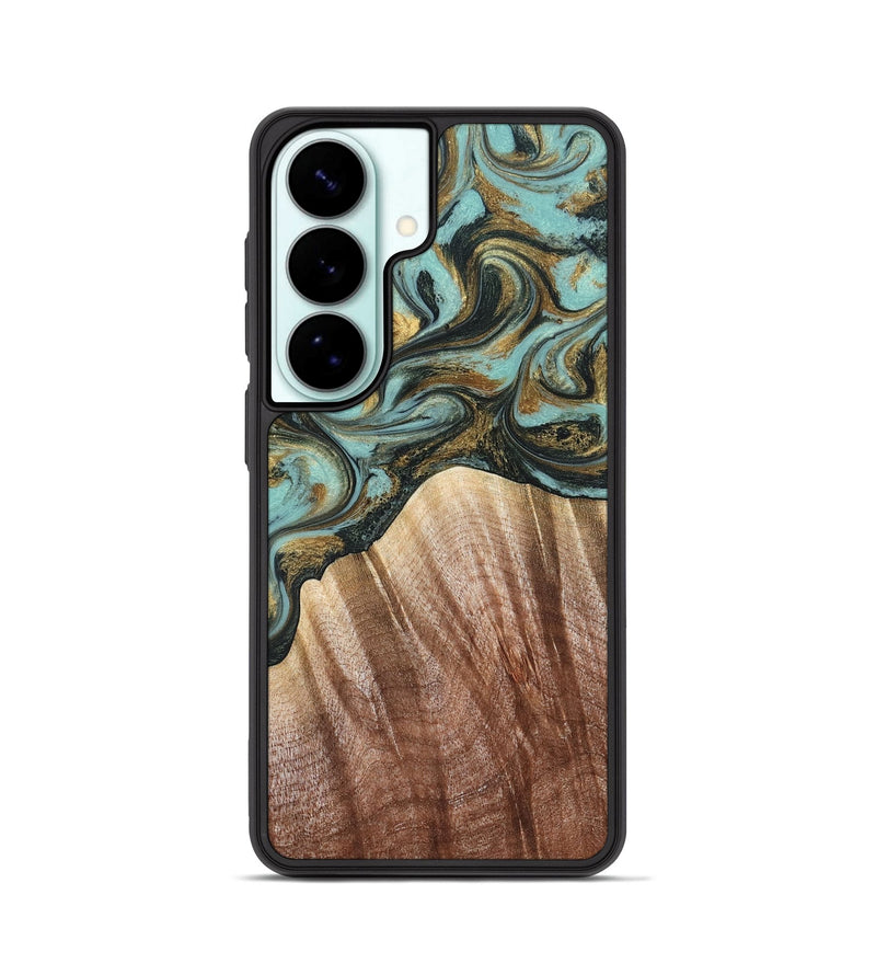 Galaxy S26 Wood Phone Case - Briley (Teal & Gold, 821187)
