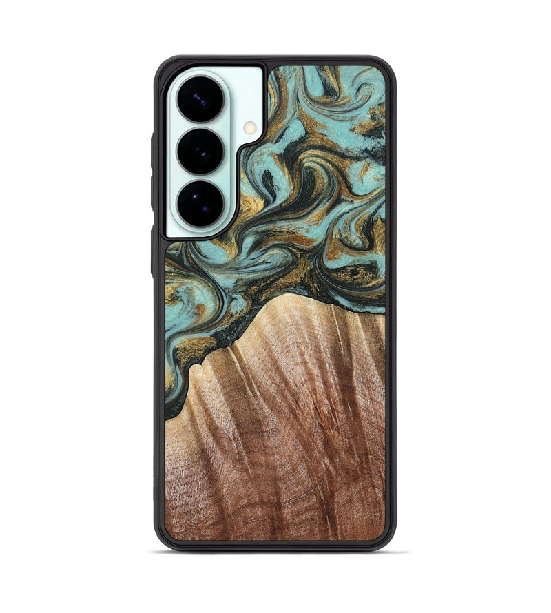Galaxy S26 Plus Wood Phone Case - Briley (Teal & Gold, 821187)