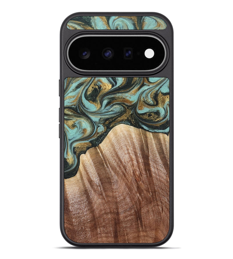 Pixel 11 Pro XL Wood Phone Case - Briley (Teal & Gold, 821187)