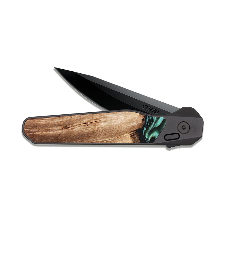 EDC Dark Slate Wood Pocket Knife - Rufus (Green, 821188)