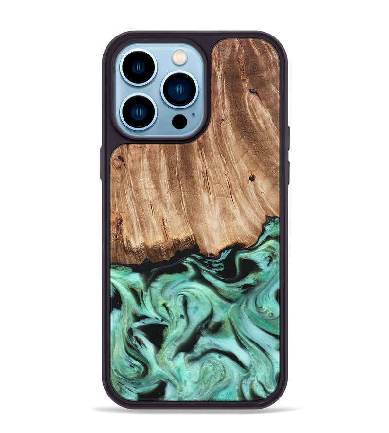 iPhone 14 Pro Max Wood Phone Case - Rufus (Green, 821188)