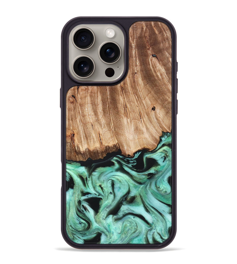 iPhone 16 Pro Max Wood Phone Case - Rufus (Green, 821188)