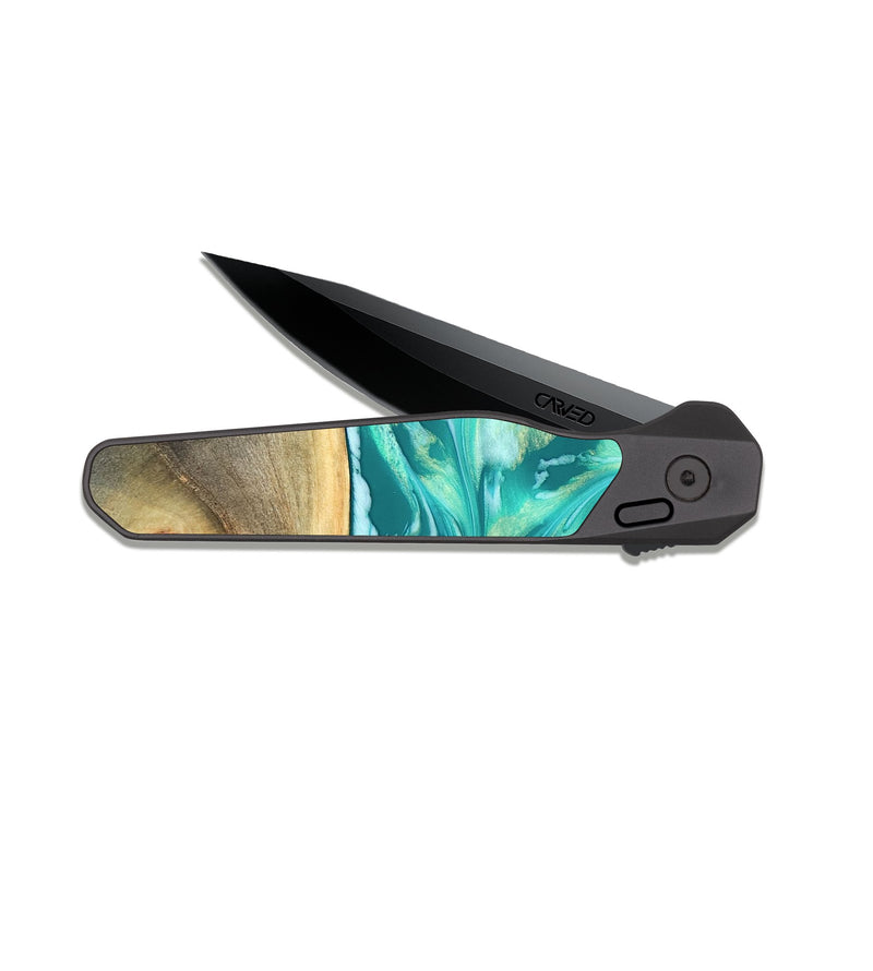 EDC Dark Slate Wood Pocket Knife - Matteo (Green, 821189)