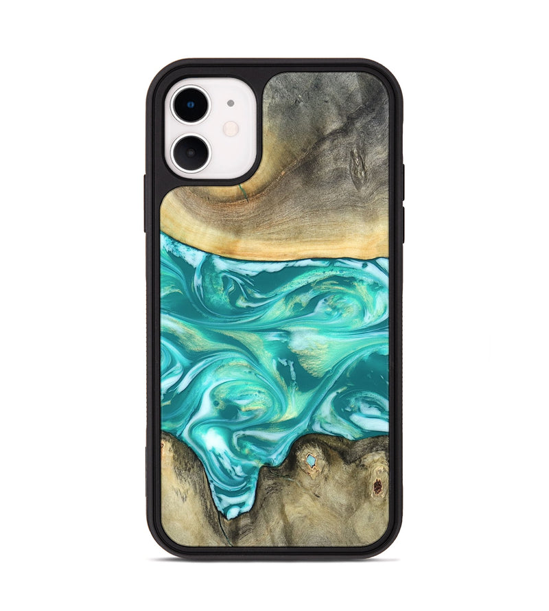iPhone 11 Wood Phone Case - Matteo (Green, 821189)