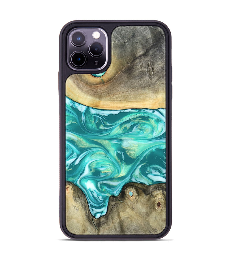 iPhone 11 Pro Max Wood Phone Case - Matteo (Green, 821189)