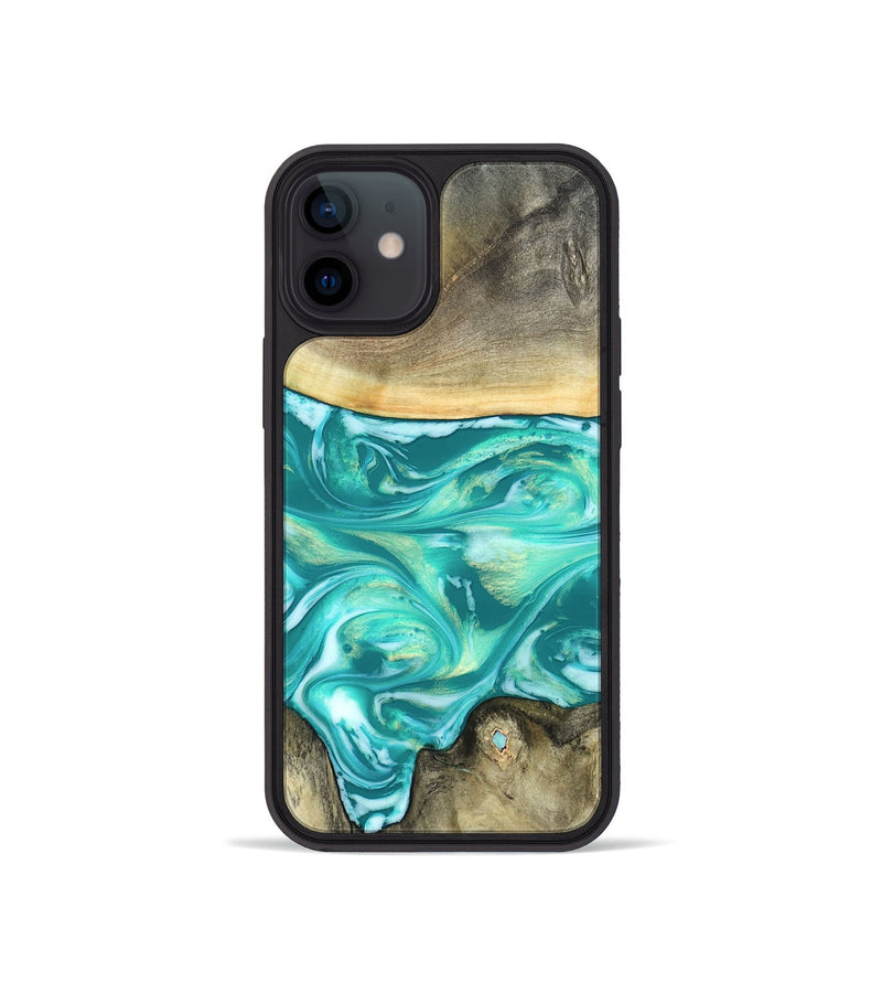 iPhone 12 mini Wood Phone Case - Matteo (Green, 821189)