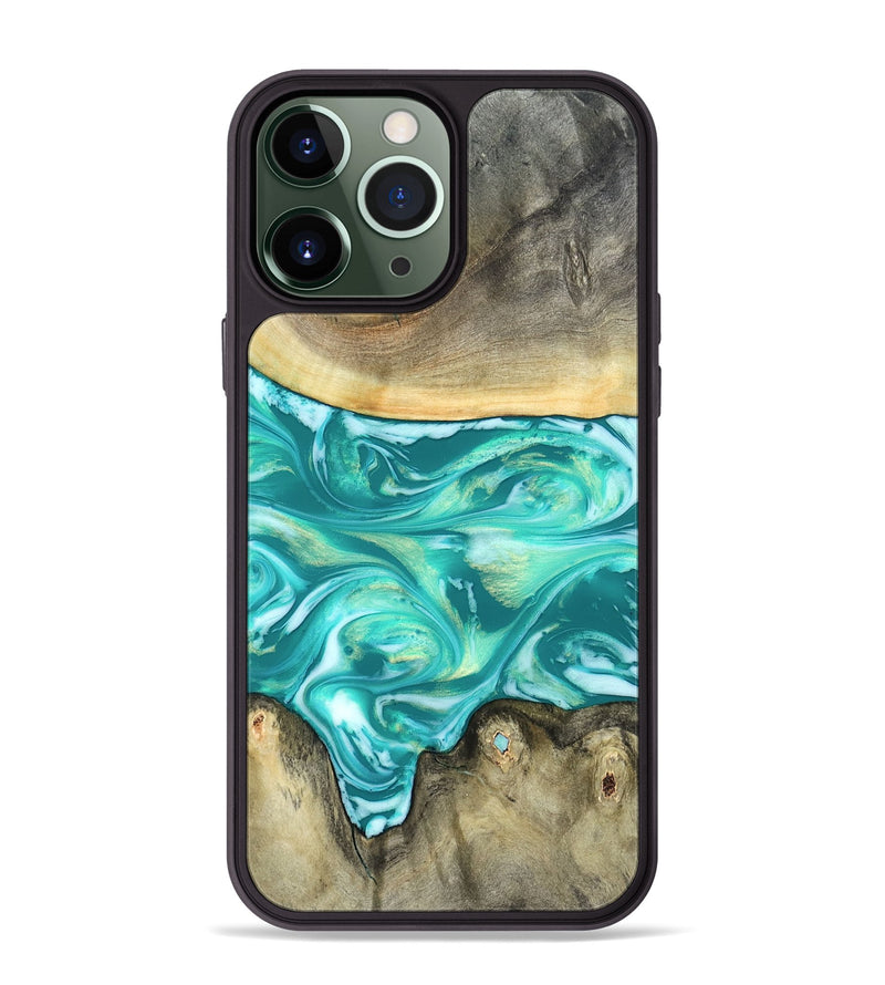 iPhone 13 Pro Max Wood Phone Case - Matteo (Green, 821189)