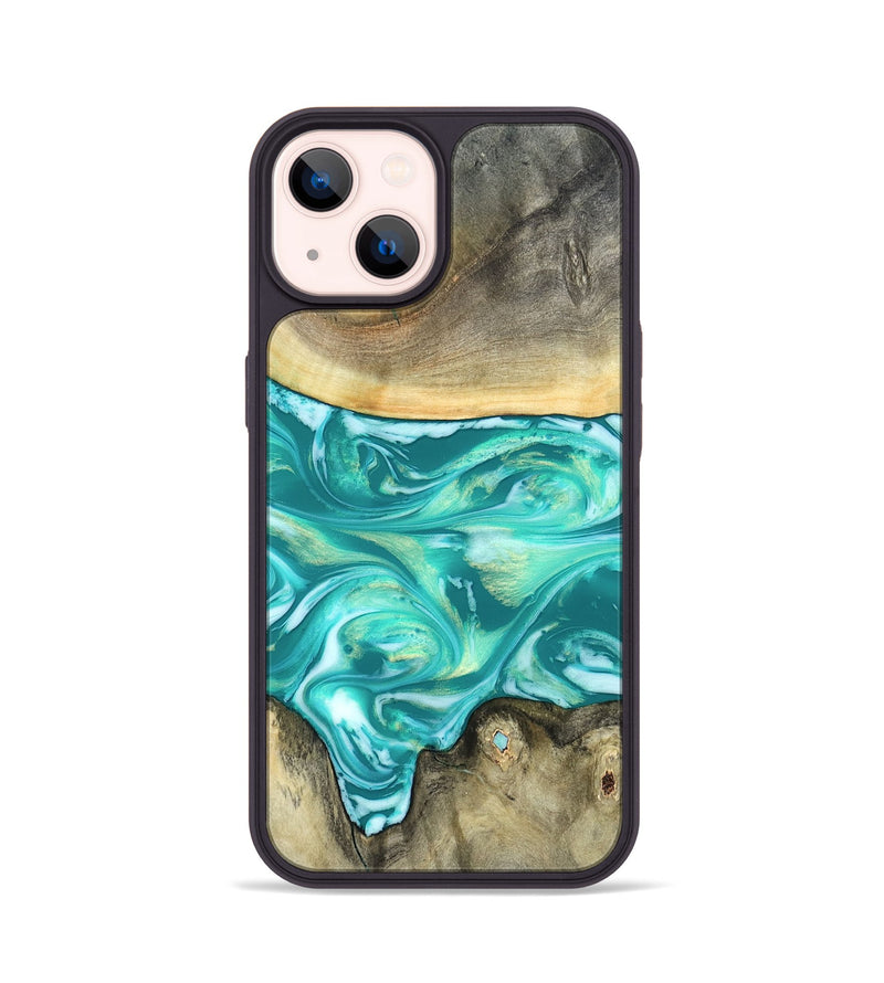 iPhone 14 Wood Phone Case - Matteo (Green, 821189)