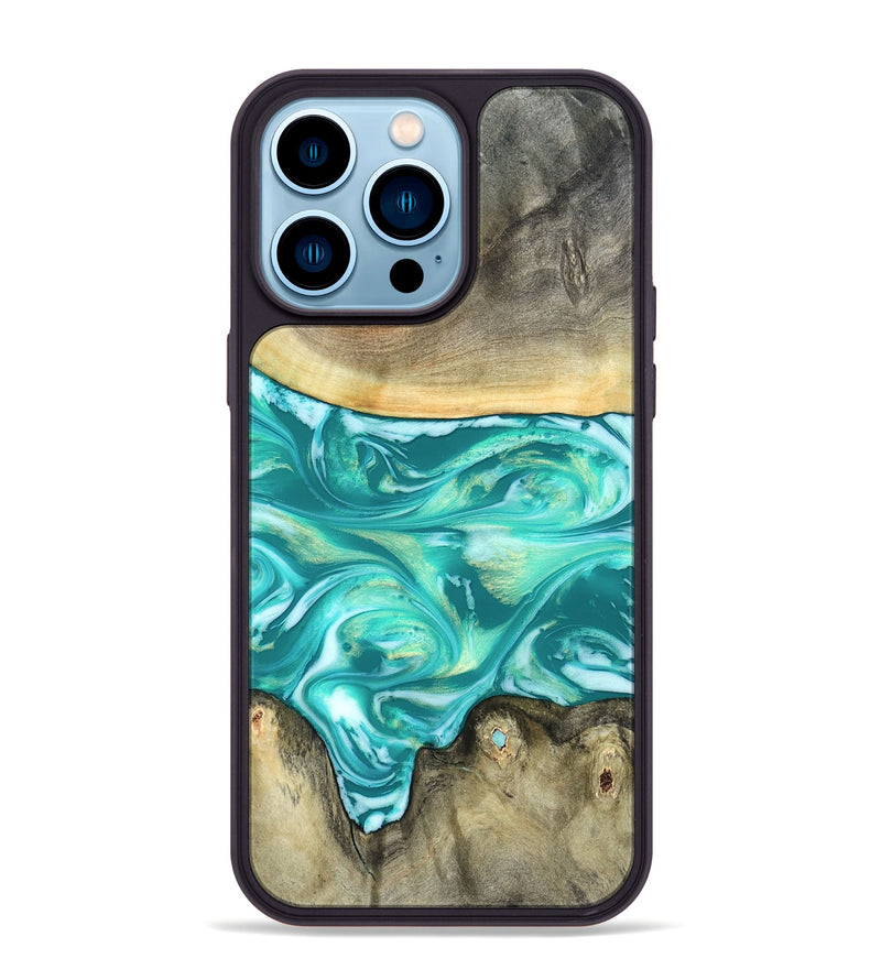 iPhone 14 Pro Max Wood Phone Case - Matteo (Green, 821189)