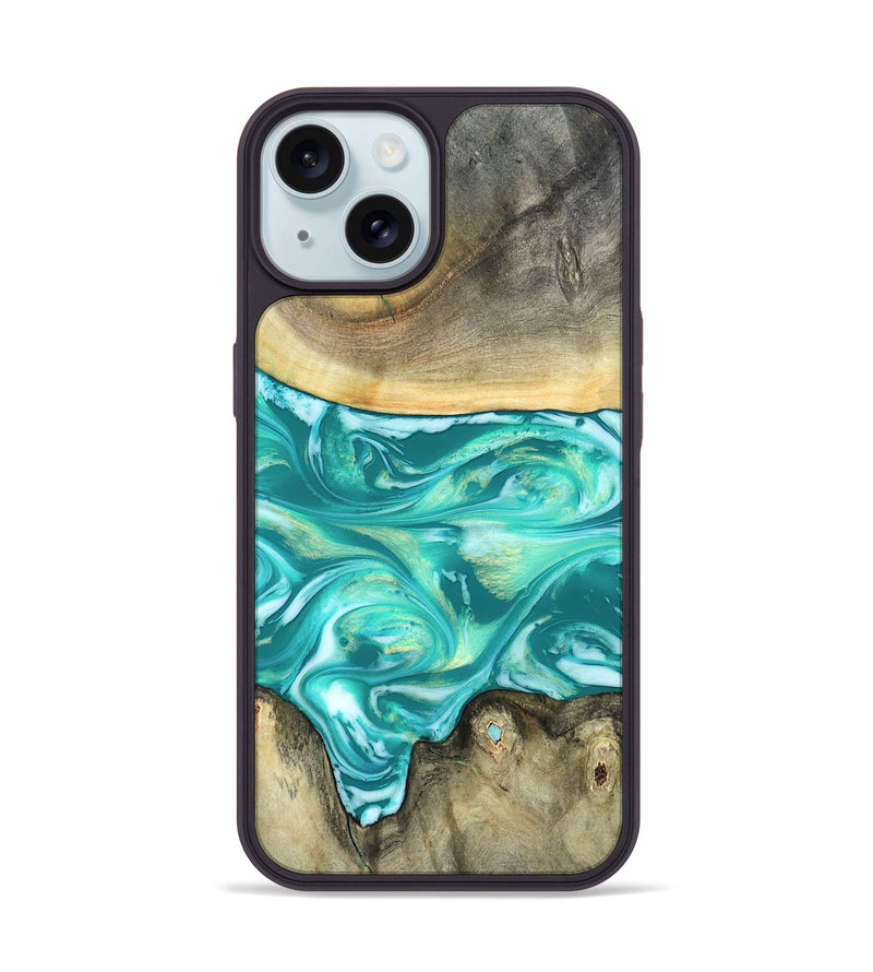 iPhone 15 Wood Phone Case - Matteo (Green, 821189)
