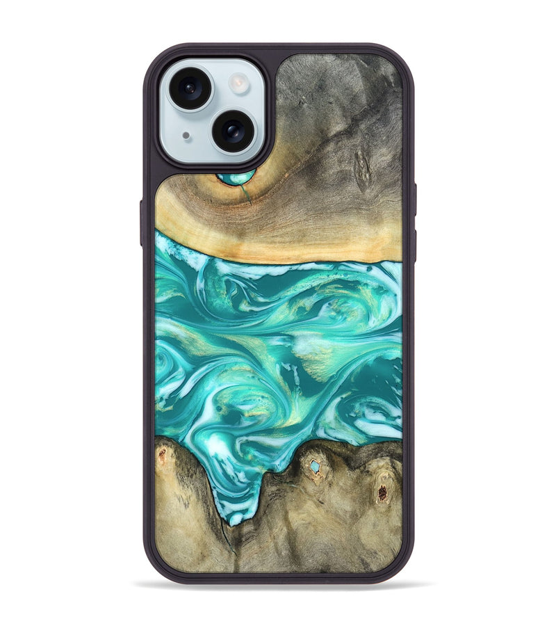 iPhone 15 Plus Wood Phone Case - Matteo (Green, 821189)