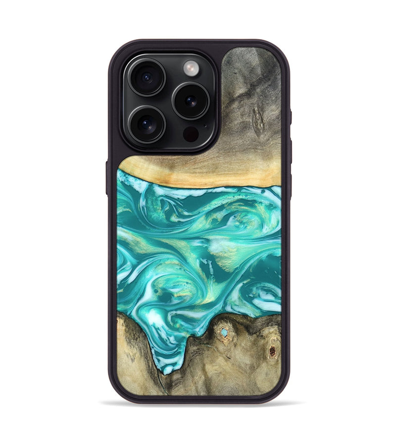 iPhone 15 Pro Wood Phone Case - Matteo (Green, 821189)