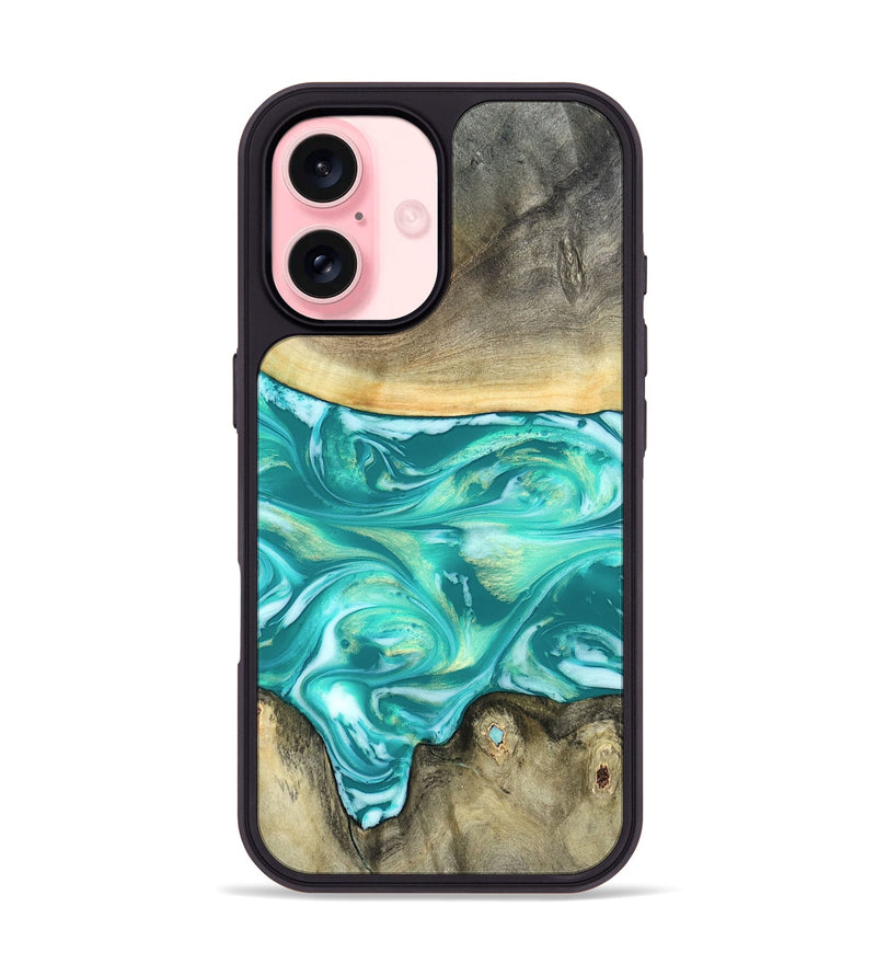 iPhone 16 Wood Phone Case - Matteo (Green, 821189)