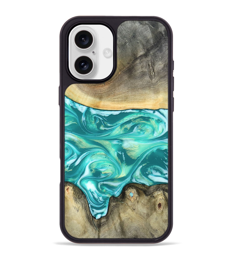 iPhone 16 Plus Wood Phone Case - Matteo (Green, 821189)