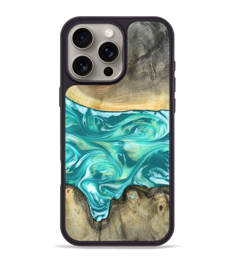 iPhone 16 Pro Max Wood Phone Case - Matteo (Green, 821189)