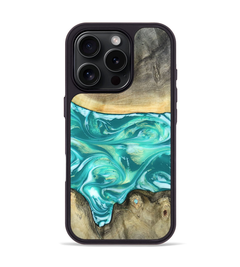 iPhone 16 Pro Wood Phone Case - Matteo (Green, 821189)