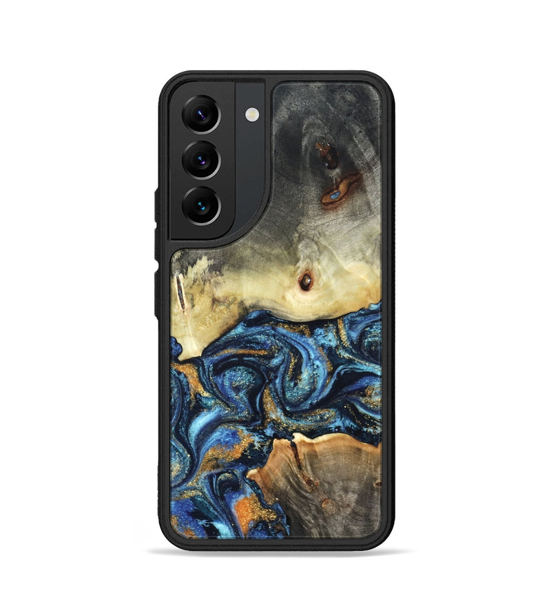Galaxy S22 Wood Phone Case - Esme (Teal & Gold, 821192)