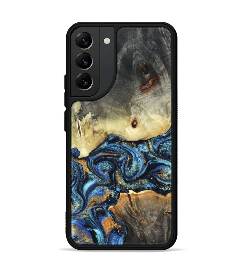 Galaxy S22 Plus Wood Phone Case - Esme (Teal & Gold, 821192)