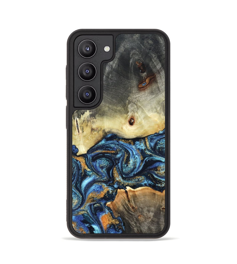 Galaxy S23 Wood Phone Case - Esme (Teal & Gold, 821192)