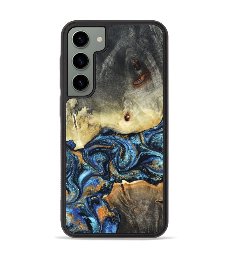 Galaxy S23 Plus Wood Phone Case - Esme (Teal & Gold, 821192)
