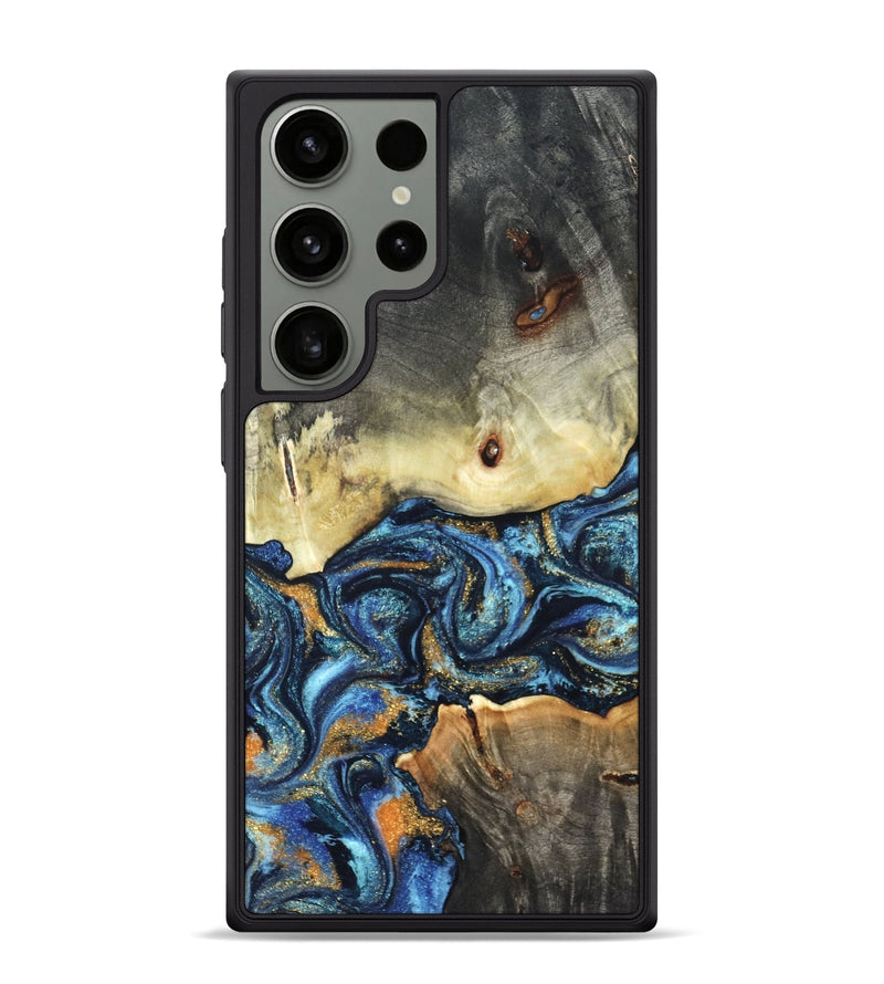 Galaxy S24 Ultra Wood Phone Case - Esme (Teal & Gold, 821192)