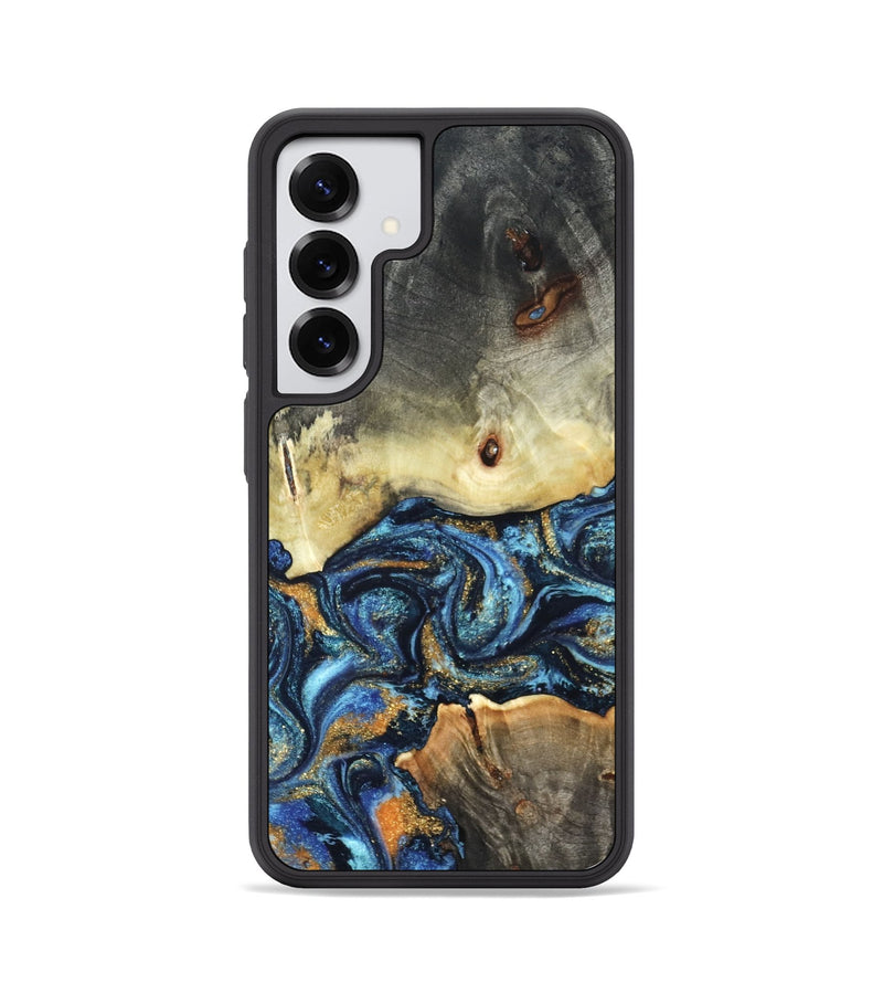 Galaxy S25 Wood Phone Case - Esme (Teal & Gold, 821192)