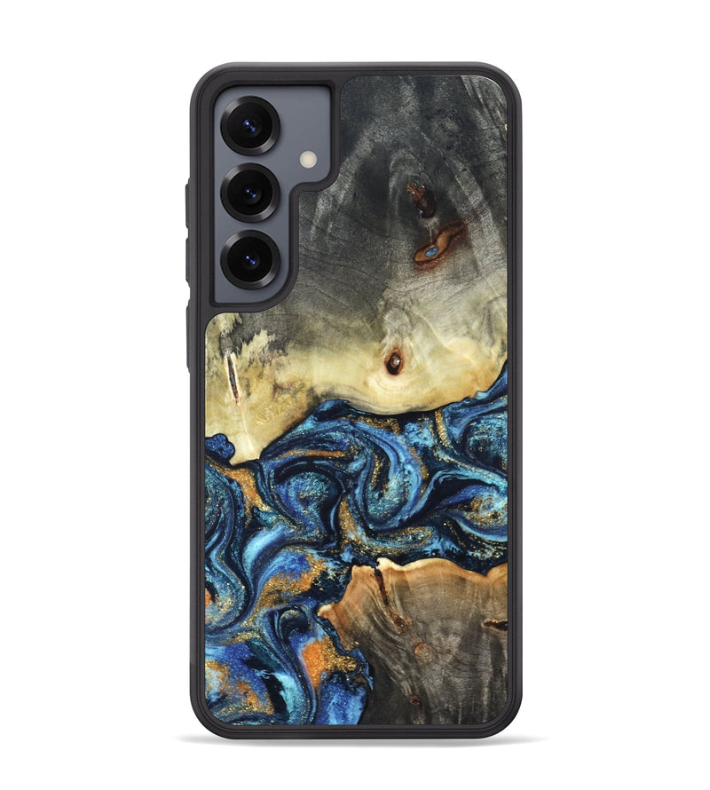 Galaxy S25 Plus Wood Phone Case - Esme (Teal & Gold, 821192)