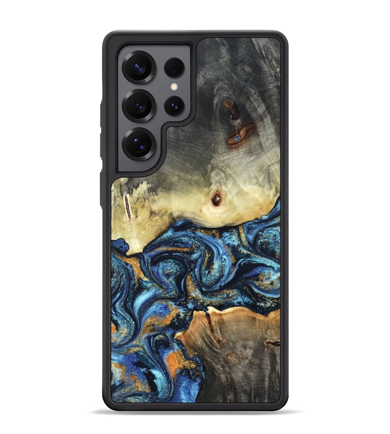 Galaxy S25 Ultra Wood Phone Case - Esme (Teal & Gold, 821192)