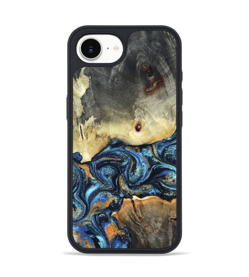 iPhone 17e Wood Phone Case - Esme (Teal & Gold, 821192)