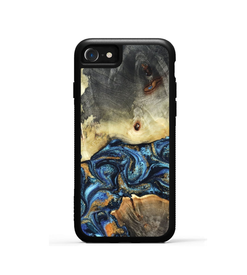 iPhone SE Wood Phone Case - Esme (Teal & Gold, 821192)