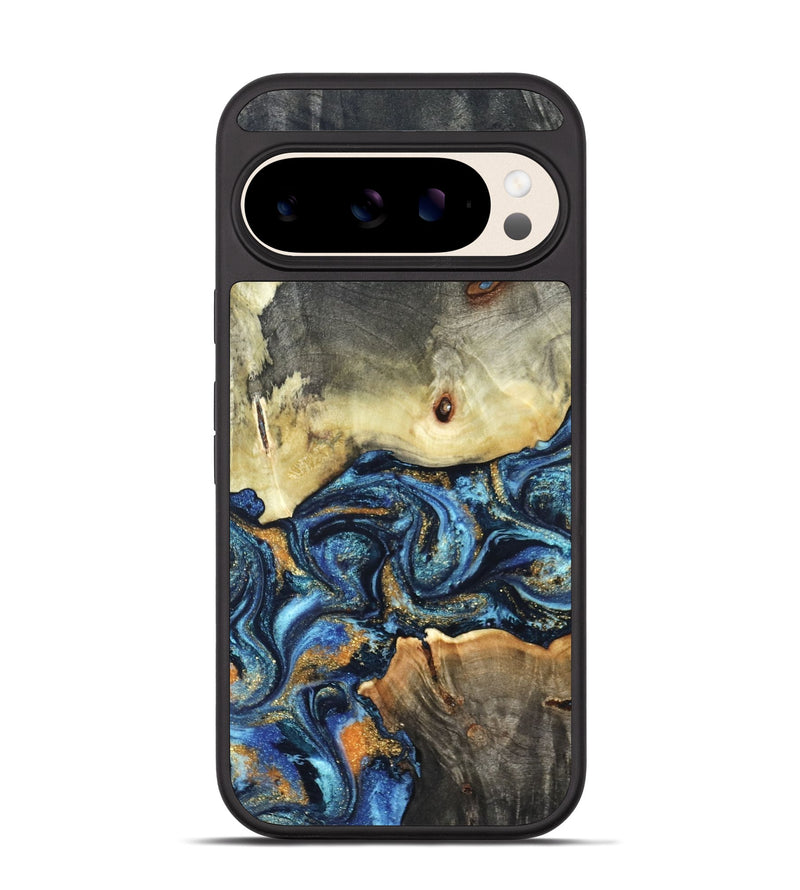 Pixel 10 Wood Phone Case - Esme (Teal & Gold, 821192)